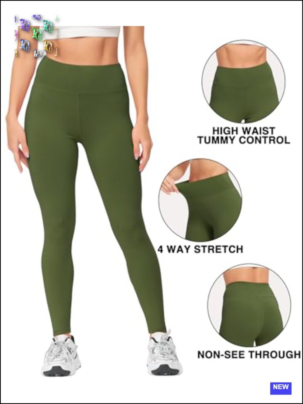 High Waisted Ultra Soft Leggings, Buttery Stretch Yoga Pants with Tummy Control - Picture 5 of 6